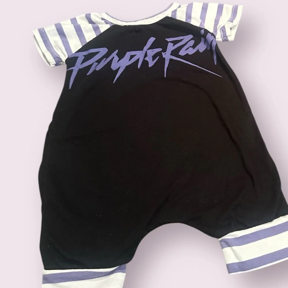 Baby Prince Purple Rain Black and Purple Baby Romper Size SM - Picture 3 of 6